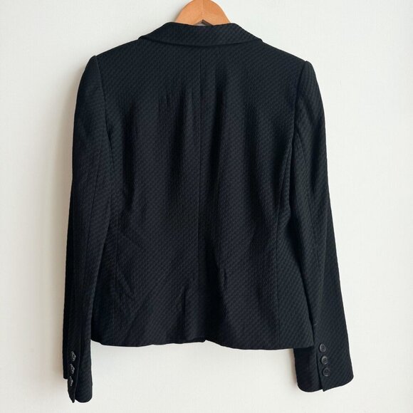 Emporio Armani Black Textured Cropped Blazer 46/M - Picture 3 of 5